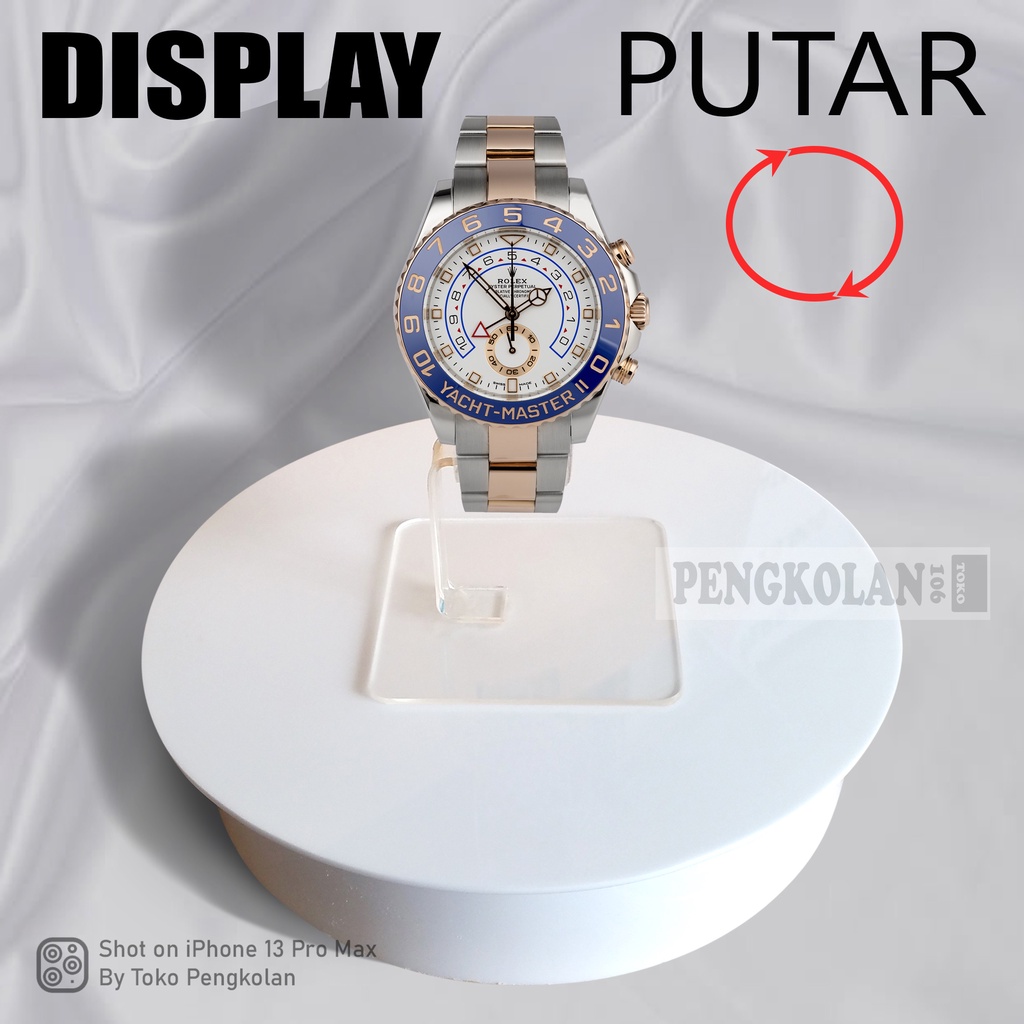 DISPLAY AKRILIK ROTATE Diameter 20cm ON/OFF Switch MANTAP