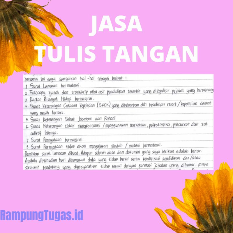 Jasa Tulis Tangan