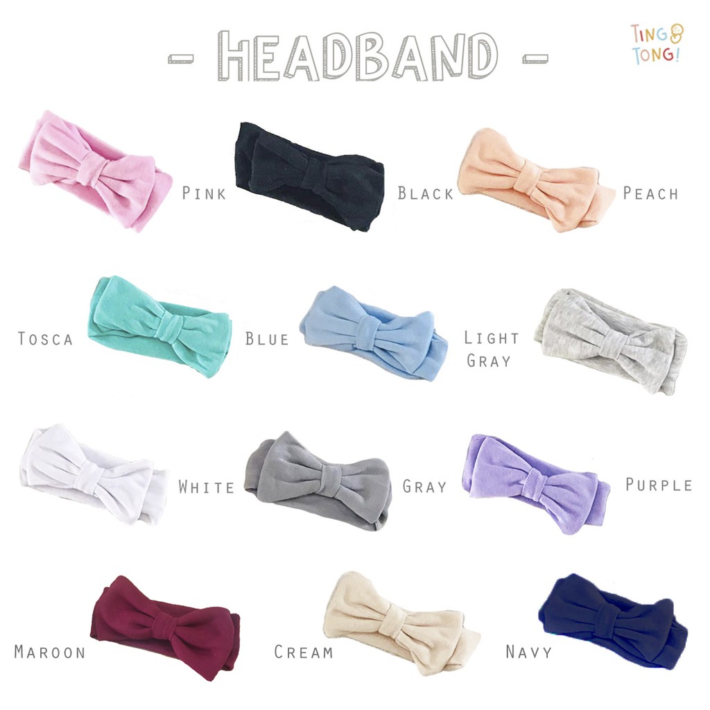 TINGTONG - Bando Pita - Headband - Head Bow - Bando Bayi KupuKupu Karet