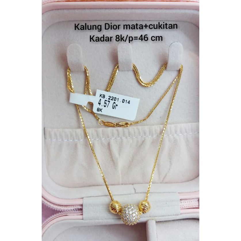 KALUNG EMAS ASLI FASHION DIOR BULAT BOLA CANDY KADAR 375/8K FASHION