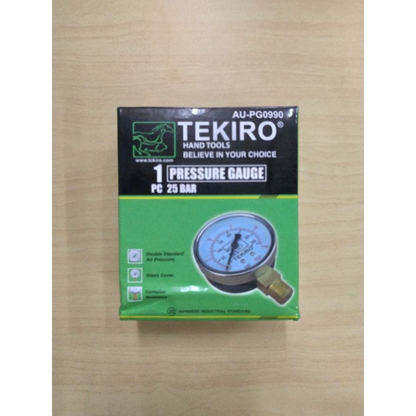 TEKIRO Manometer Ukuran Tekanan Angin 25 Bar 25Bar