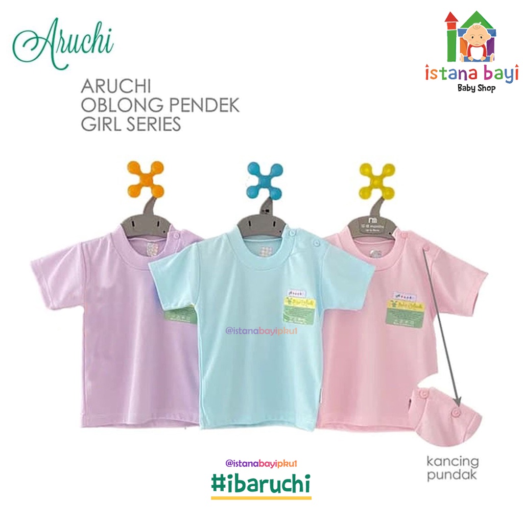 Aruchi Baju Oblong pendek Warna SML - Baju Bayi 1 Pcs