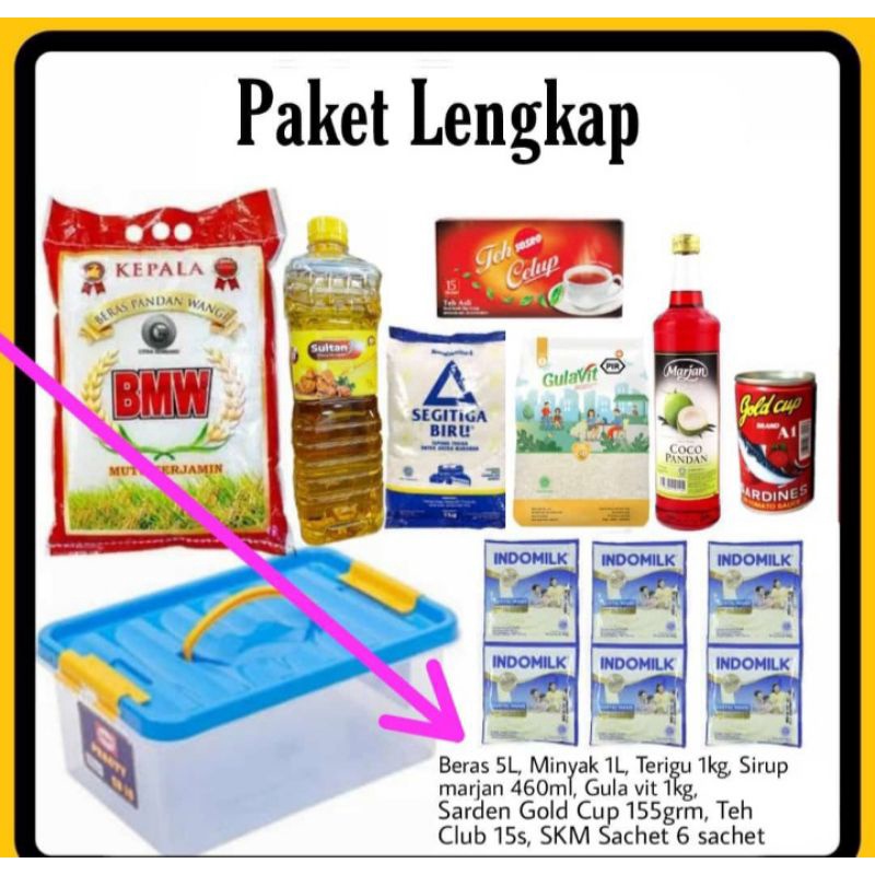 

Paket sembako lengkap ada minyak goreng