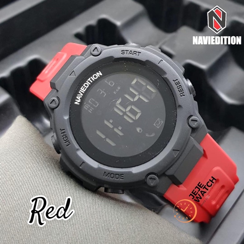 Jam Tangan Naviedition 2028 Digital Tali Rubber 100% Original Water Resistant