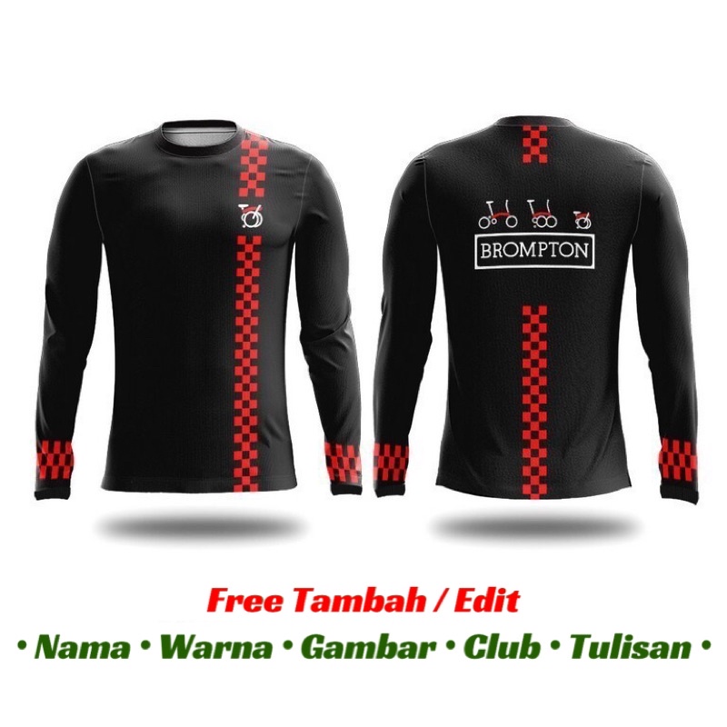 Jersey Sepeda Custom | Baju Kaos Jersey Sepeda Lipat Seli Brompton | Dryfit Premium Full Printing Su