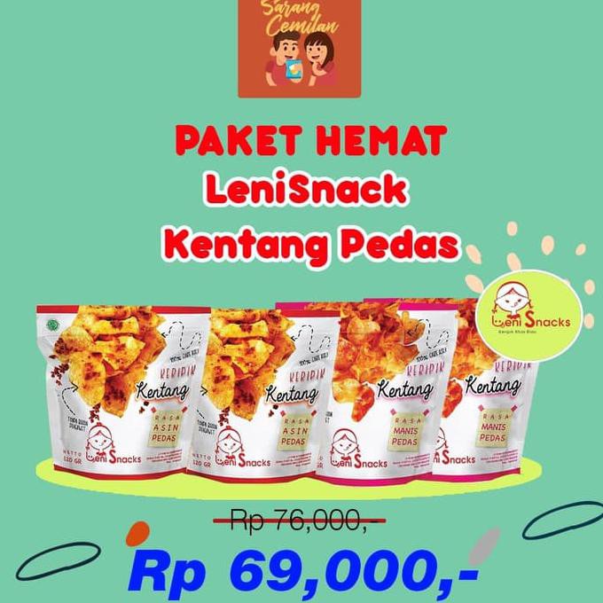 

Paket Hemat Leni Snacks Kentang Pedas