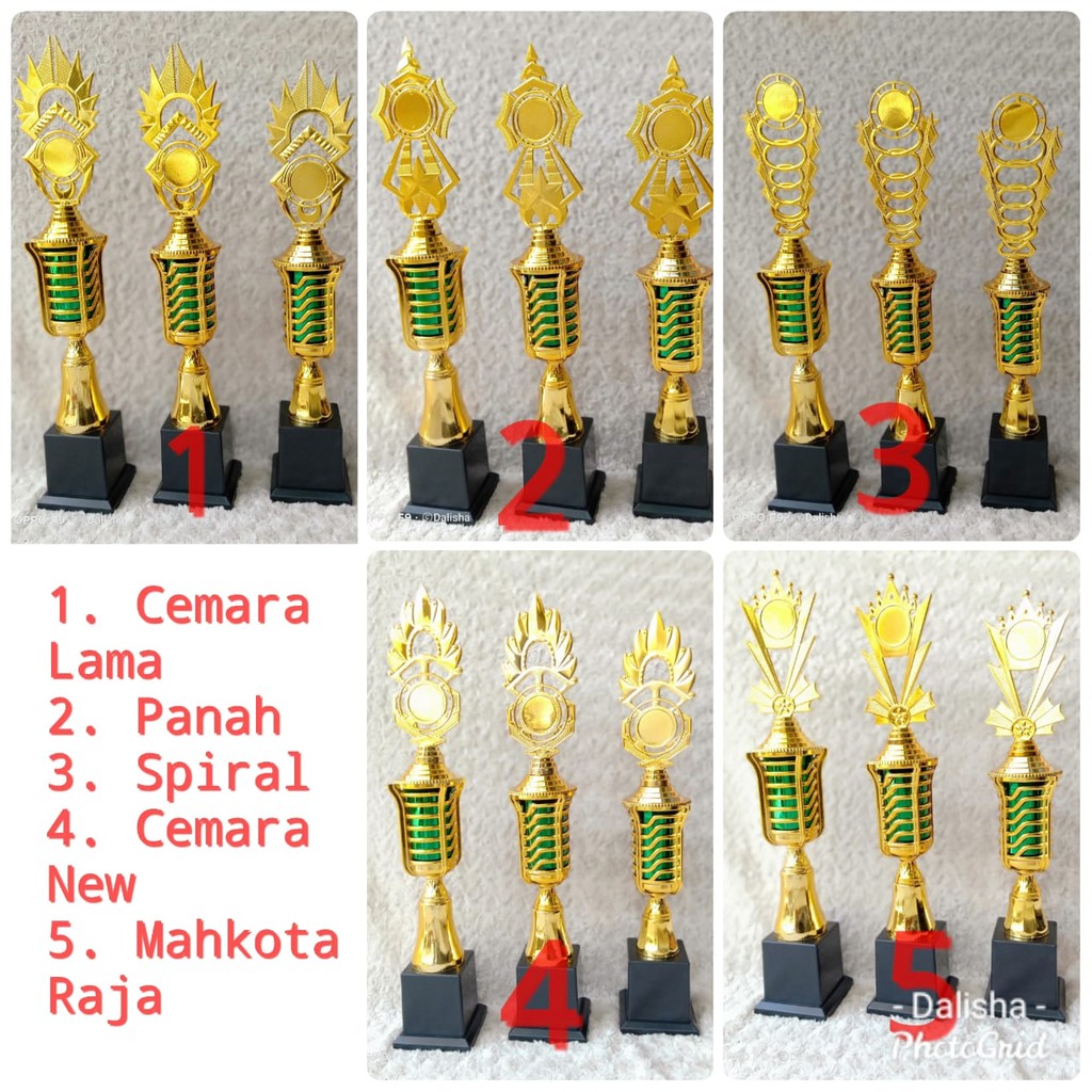 Piala Pagoda Spiral Piala Kejuaraan Piala Terbaik Piala Tinggi Piala Umum Piala Sekolah