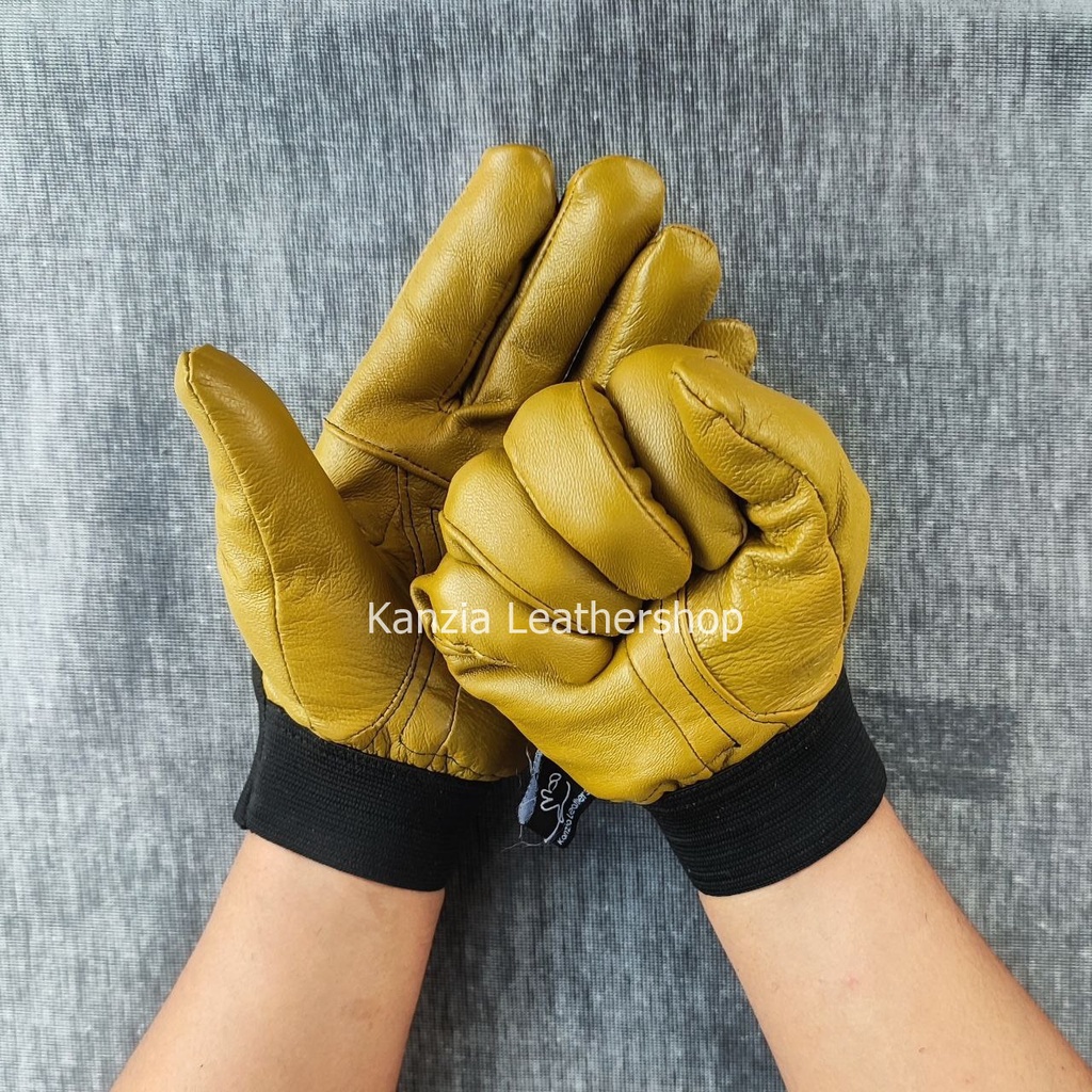 Kanzia Leathershop Sarung Tangan Kulit AJ Gold
