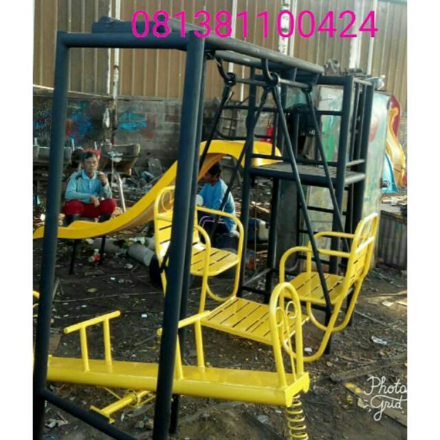 Playground anak mainan 3 set perosotan ayunan jungkitan free ongkir jkt dan bekasi