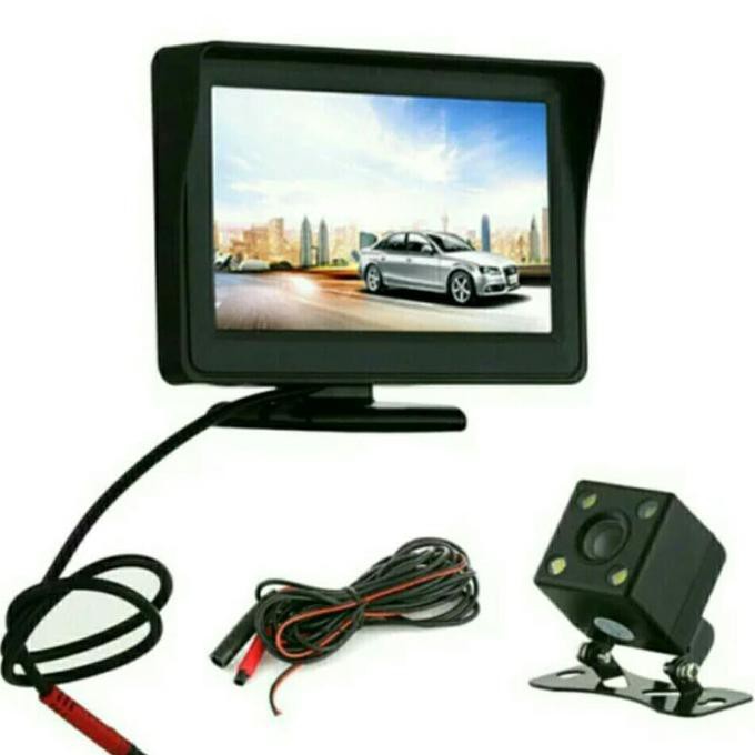 READY Paket Monitor & Kamera LCD TFT 4.3 Inch Mundur Parkir Mobil Camera
