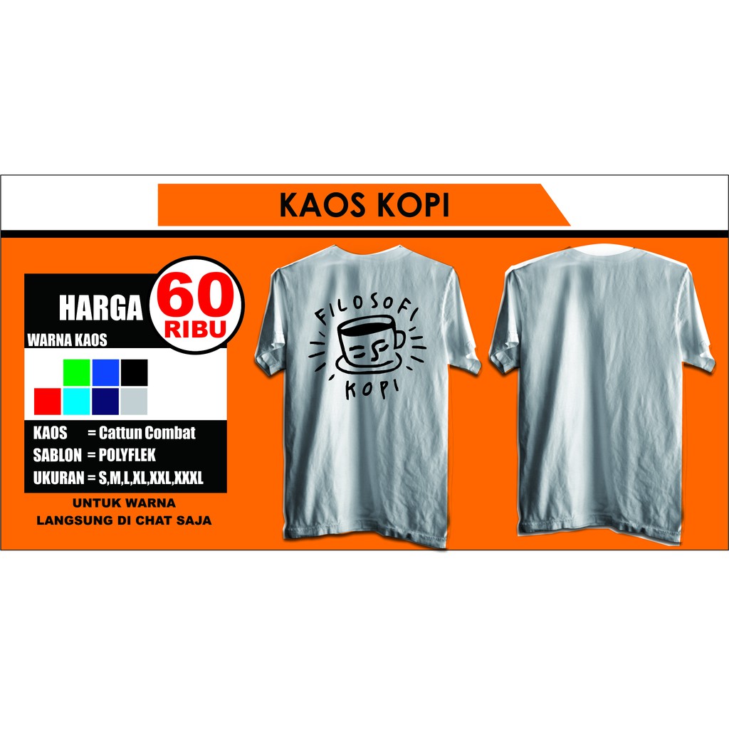 KAOS KOPI WARUNG I CATTON COMBAT 24S I SABLON POLFLEK