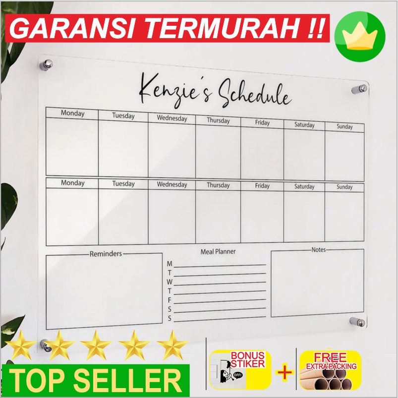 

Promo Daily Planner Akrilik Modern | Wall Planner Acrylic Dinding - 21x30 Elegan
