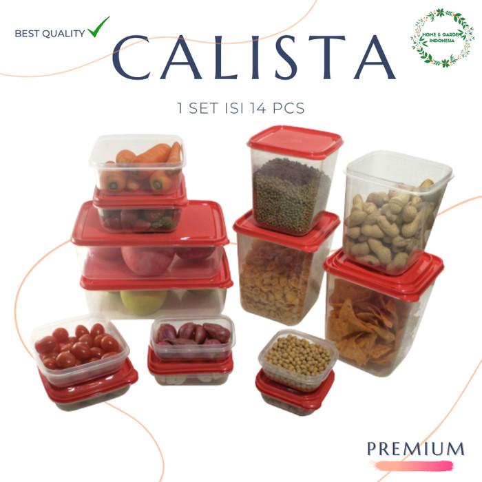 Food Container/Food Storage/Toples Plastik/Calista Otaru Bening 14Pcs
