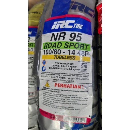 Ban IRC NR 95 100/80-14 Tubeless