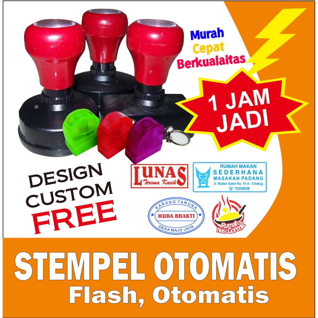 

STEMPEL CUSTOM LOGO FLASH OTOMATIS MURAH