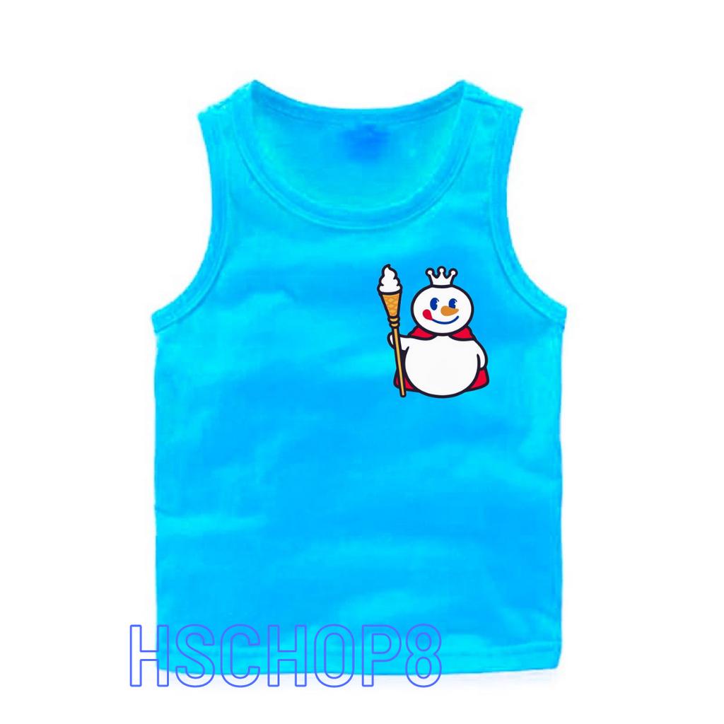 Singlet Anak baju kaos anak Logo MIXUE Unisex Ideal Usia 2-16th Singlet Anak Anak Pakaian Anak Unisex Cowo Cewe