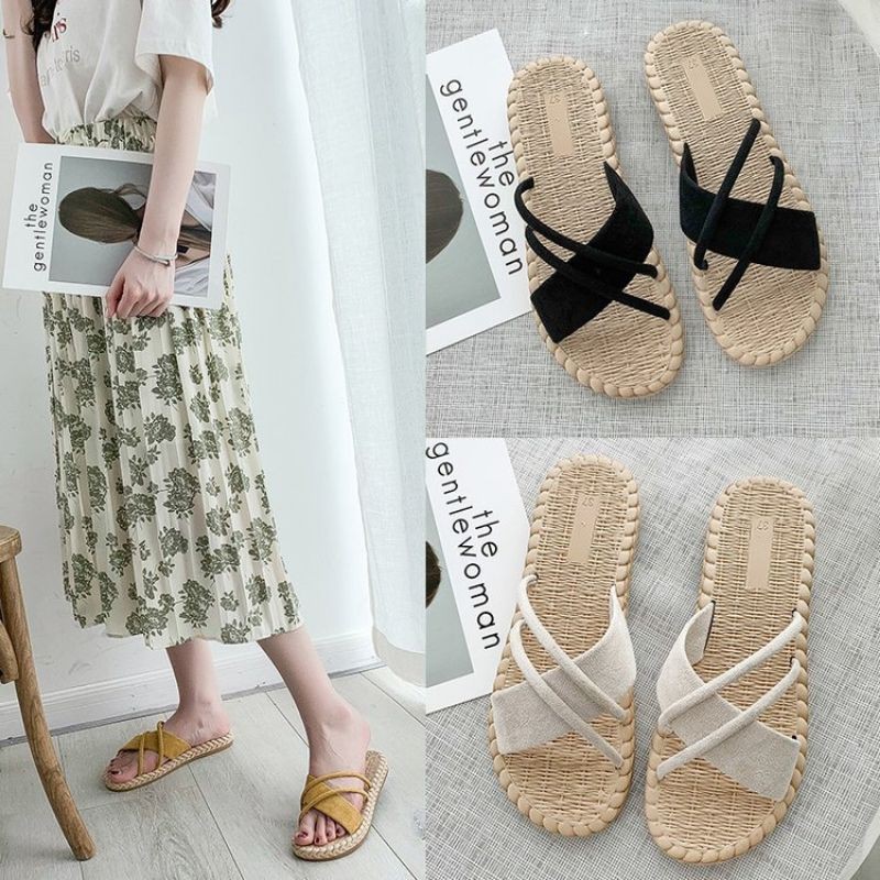 sandal suede etnik