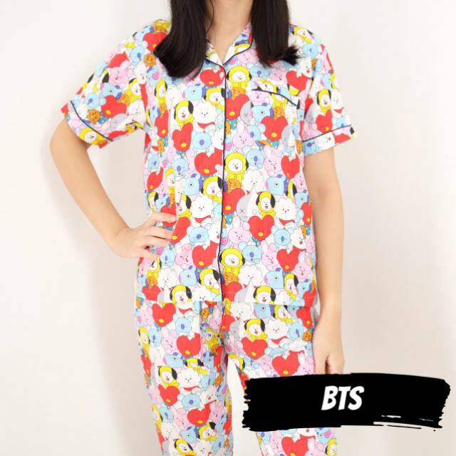Baju tidur wanita katun BTS