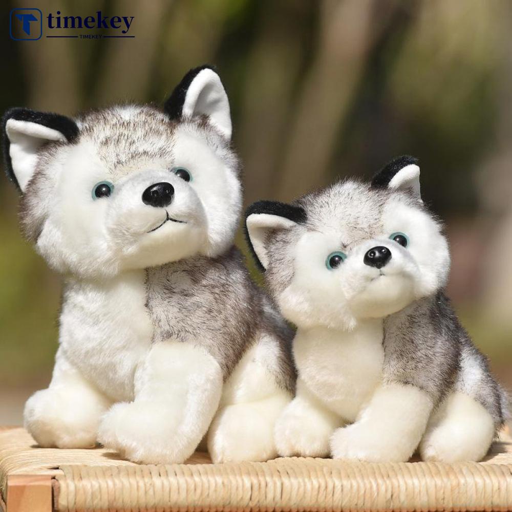 Timekey Mainan Boneka Stuffed Plush Anjing Husky Lucu 20cm Untuk Hadiah Anak C7V8