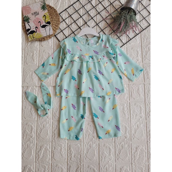 Baju Anak Bayi Perempuan Liliana || One Set Anak Perempuan || Setcel Anak Perempuan-Tosca Ice