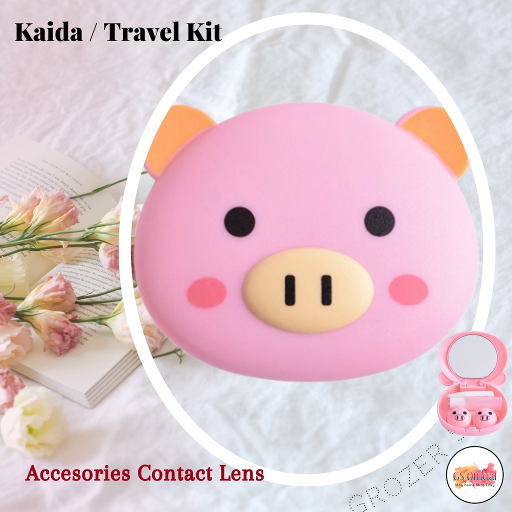 (COD) TEMPAT SOFTLENS | KAIDA | KOTAK TRAVEL KIT MODEL ANIMAL LUCU