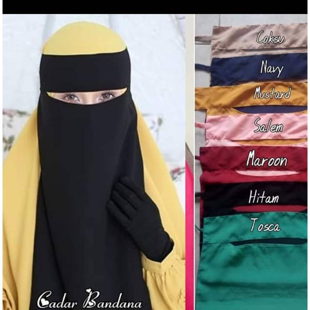 Cadar bandana/niqab bandana tali kecil/niqab bandana anak ...