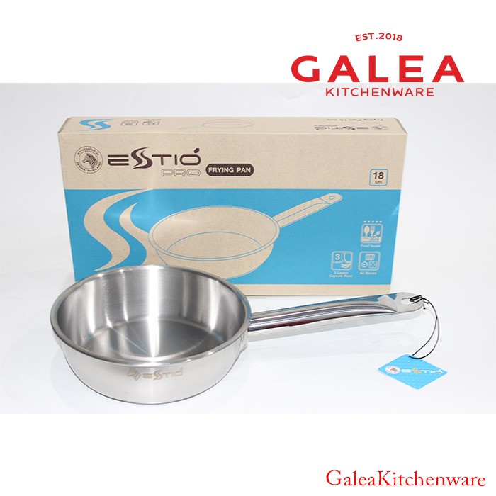 PROMO Teflon Zebra Stainless Steel Frying Pan 18cm Estio Pro 175088 SUS304