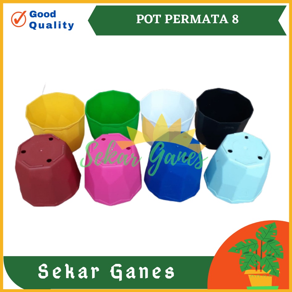 POT PERMATA 8CM WARNA PUTIH KUNING PINK Pot 8cm PUTIH KUNING PINK pot plastik VAS BUNGA PUTIH.