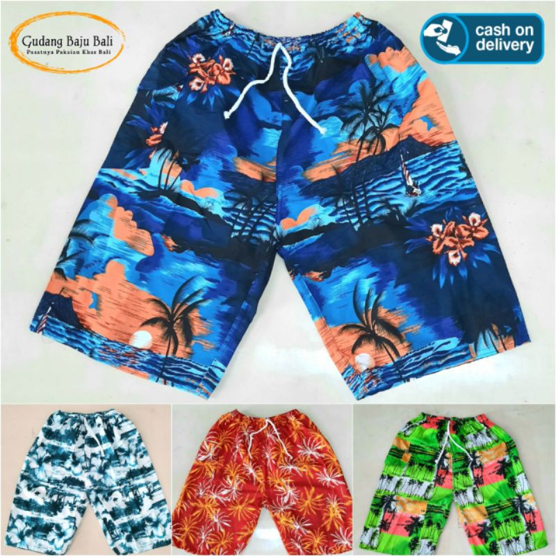  CELANA  PANTAI  PRIA  Motif Hawaii BALI Shopee Indonesia