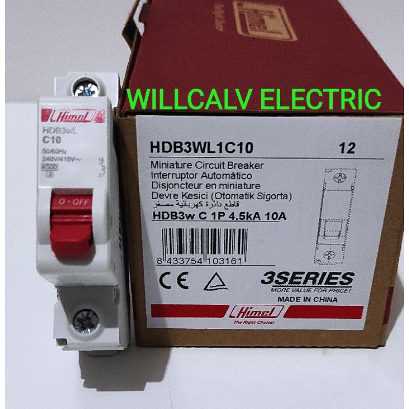 MCB HIMEL HDB3W 1P C6 C10 C16 C20 - MCB HIMEL HDB3W 1P 6A 10A 16A 20A