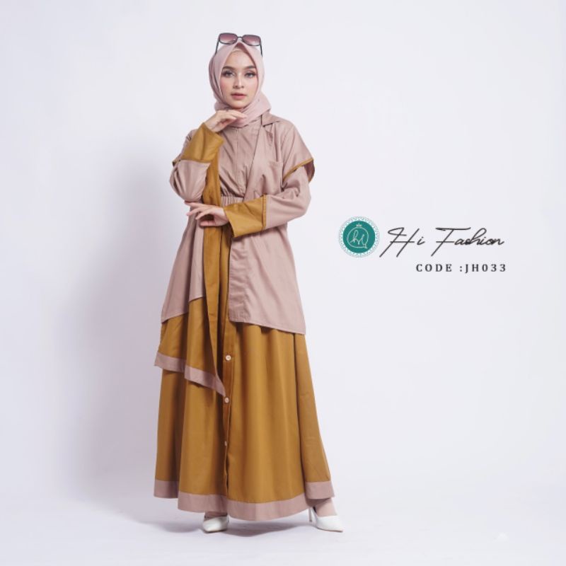 Gamis+outer Hi fashion Terbaru