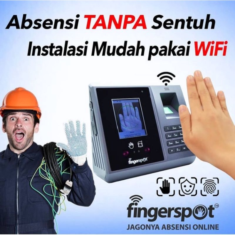 Fingerspot Revo WFV 208BNC mesin absensi wajah telapak tangan touchless vein scanning fingerspot revo wfv 208 bnc mesin absensi wifi mesin absensi online fingerprint