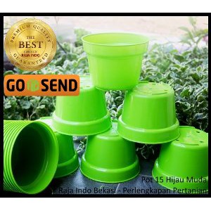 Pot Bunga 15cm / King Mado 18 Hijau Pastel - Toko Pot Plastik Tanaman Hias Grosir Murah 15 Cm