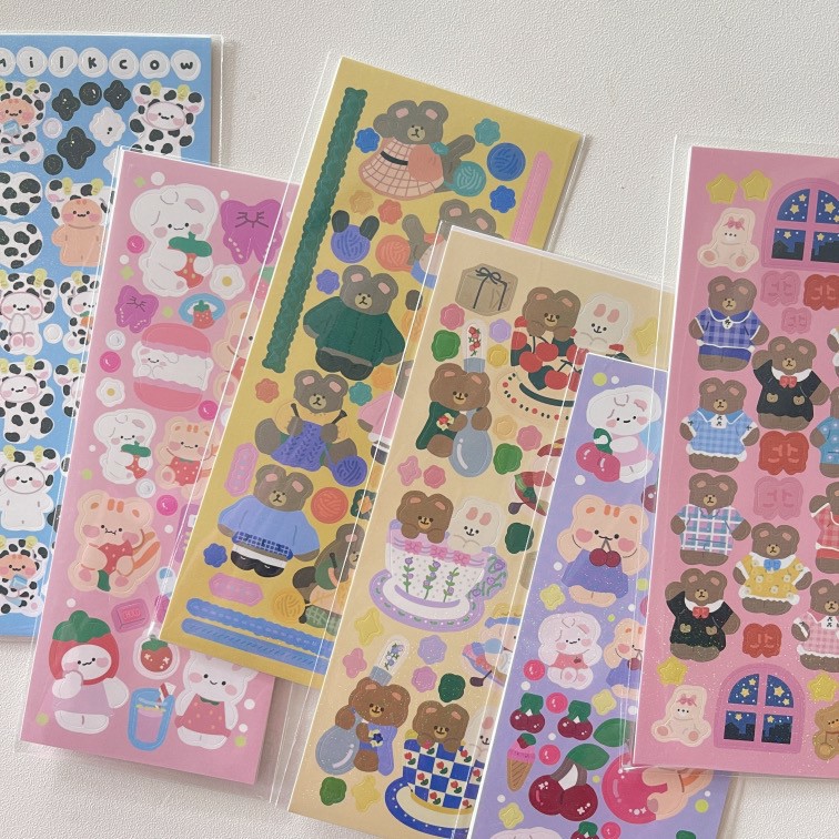 

Stickers Cute Glitter Rabbit / Stiker Dekorasi Beruang Bear