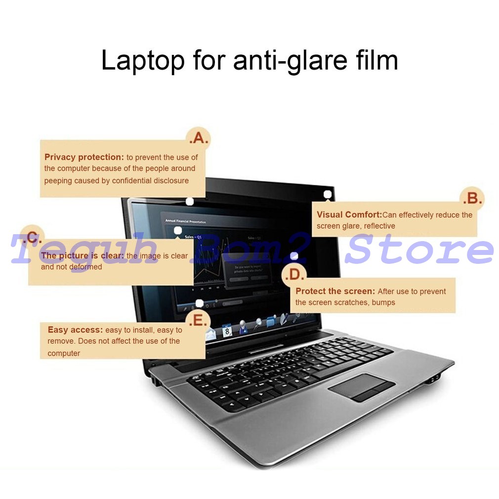 17 inch Laptop Anti Spy Screen Protector - Privacy Guard