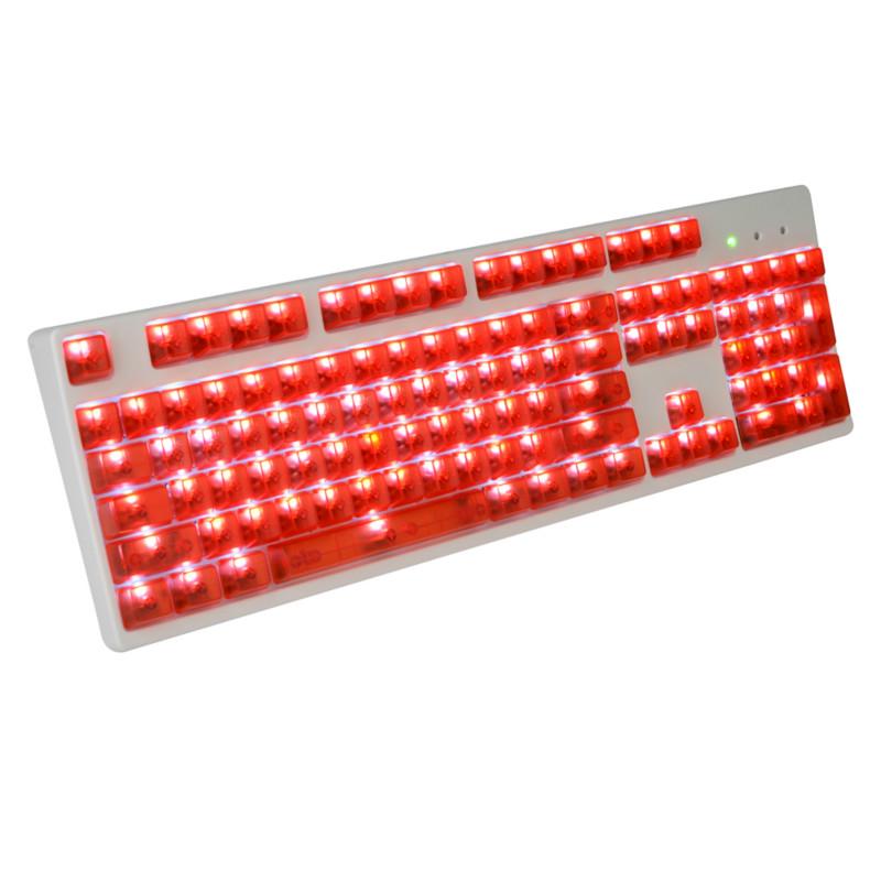 104ABS Tanpa Terukir Keyboard Mekanik Keycaps Lampu Penuh R4 Hitam Merah Kabut Transparan Putih Biru Ungu Cherry Axis Keyboard Mekanik Keycaps