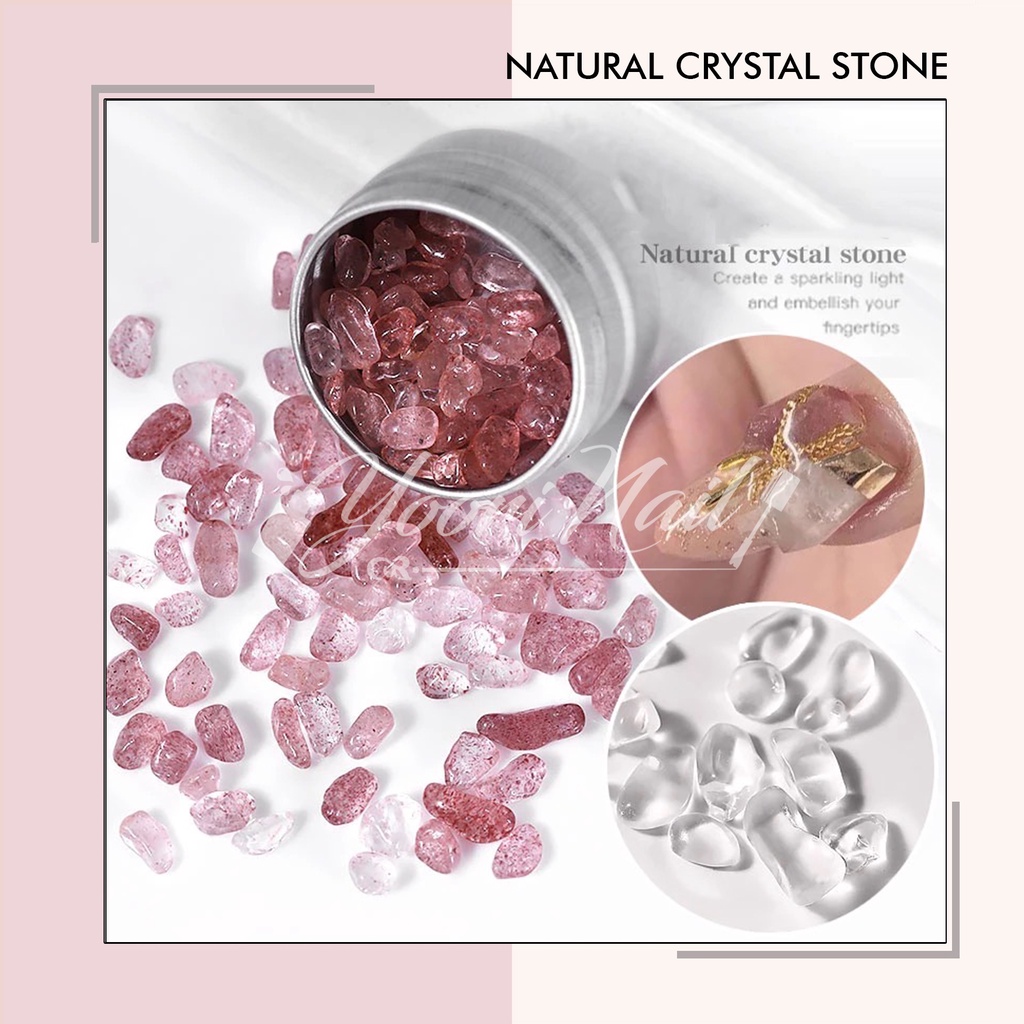 Natural Crystal stone batu kristal nail art hiasan kuku japanese nailart