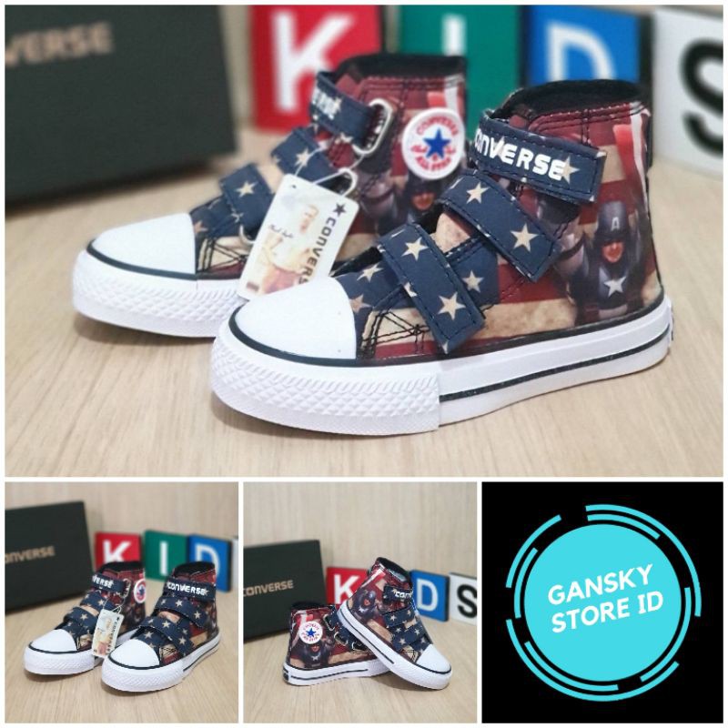 SEPATU ANAK CONVERSE CAPTAIN AMERICA PREMIUM QUALITY SEPATU ANAK LAKI LAKI KADO MARVEL