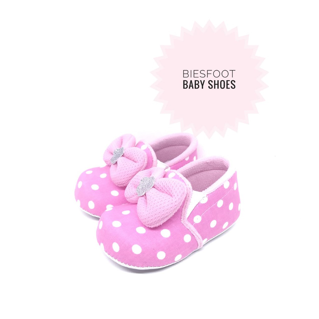 sepatu bayi perempuan pulkadot pink