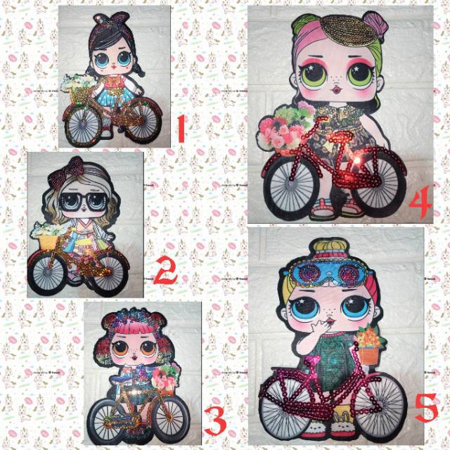 Aplikasi bordir patch LOL SEPEDA Led musik 20 cm