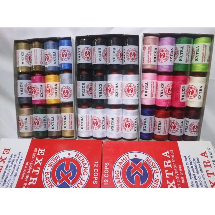 PROMO TERMURAH Benang Jahit Extra Warna Campur Satu Lusin AP160