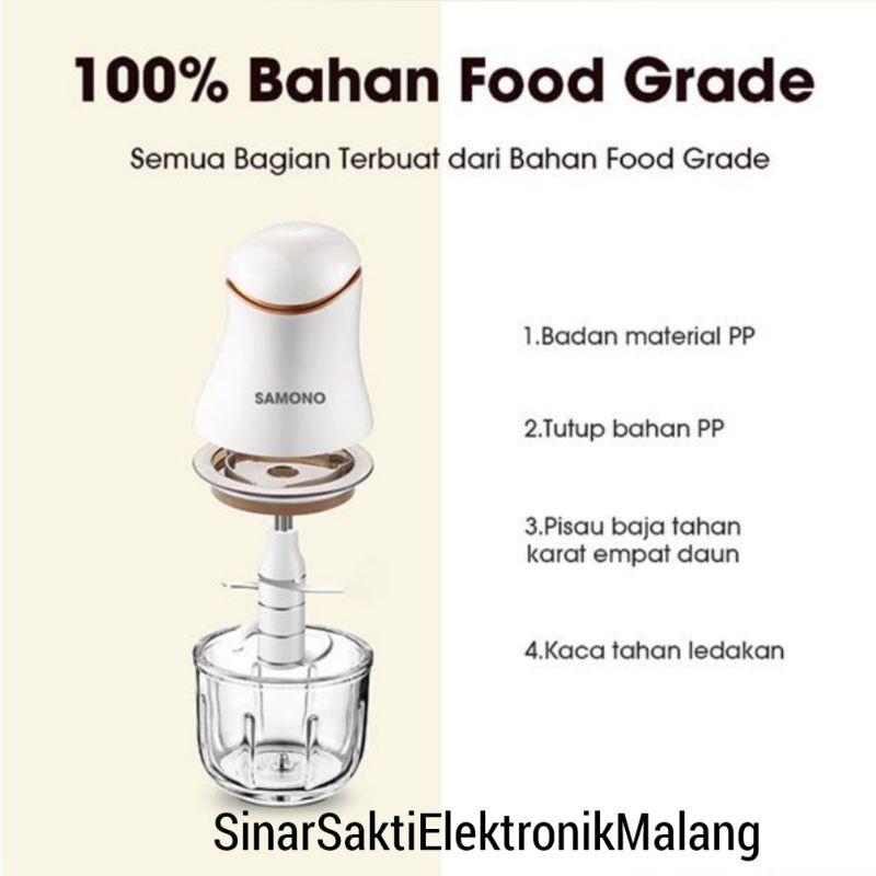 Samono Chopper Daging Serbaguna Portable Blender Penggiling Makanan Buah Food Processor SW099