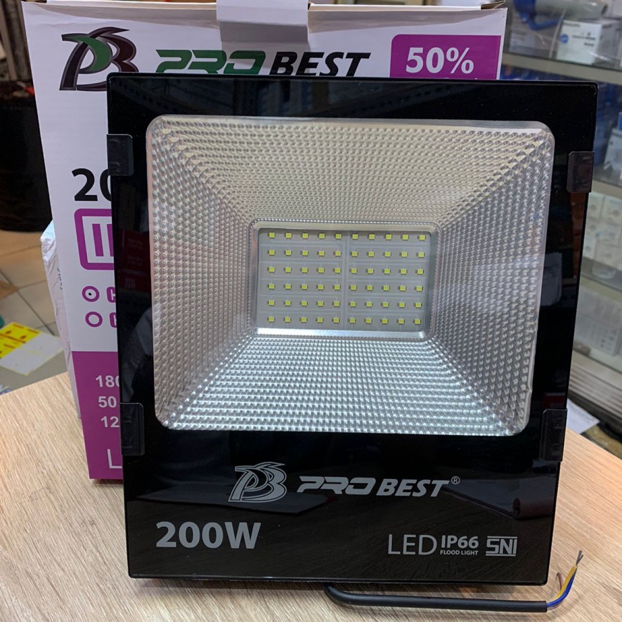 Lampu Sorot Led 200W 200 Watt IP66 SNI Lampu Tembak Floodlight - Putih