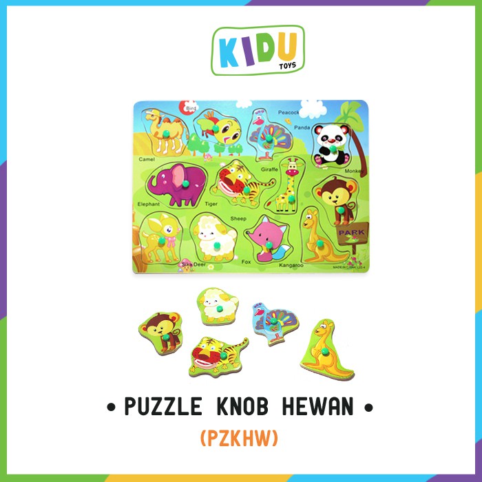 Mainan Puzzle Anak Puzzle Knob Hewan Kidu Toys