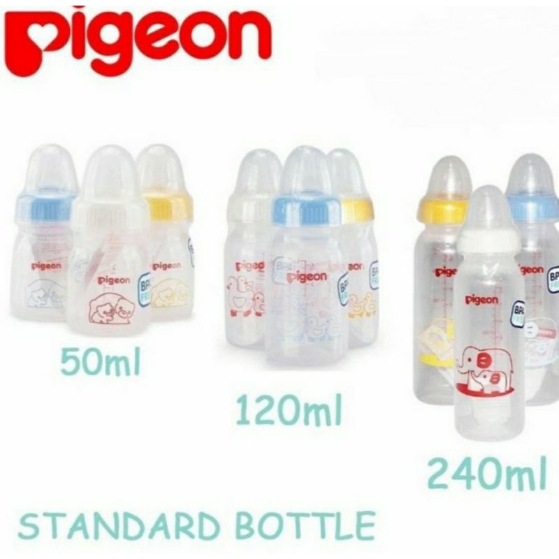 [Terlaris] PIGEON Botol PP Standard Neck 50ml / 120ml / 240ml (satuan) Botol Dot Susu Bayi