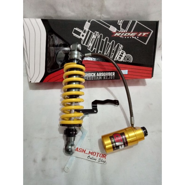 Monoshock tabung pisah Fleksibel Ninja 150 R / Ninja ss Ride IT GP 103, GP 104  Kuning , Merah , Black series as gold