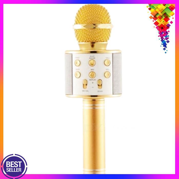 MIC KARAOKE WIRELESS BLUETOOTH MICROPHONE WS 858 ORIGINAL
