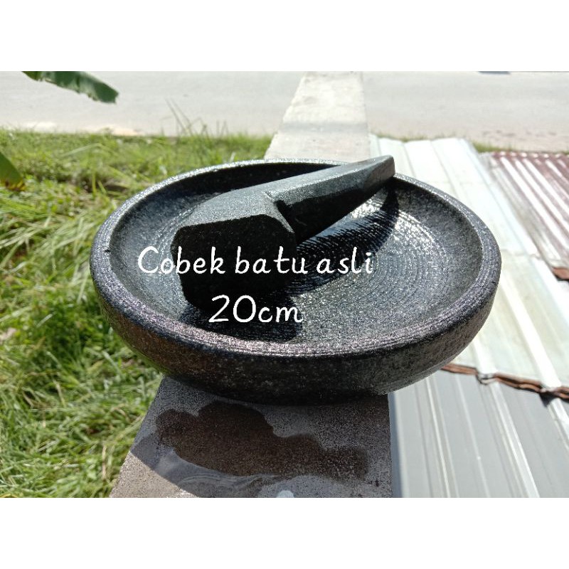 COBEK BATU ASLI 20CM FREE ULEKAN