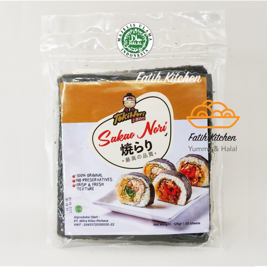 Sakao Nori Sushi Nori 50 lembar Halal MUI Seaweed Rumput Laut