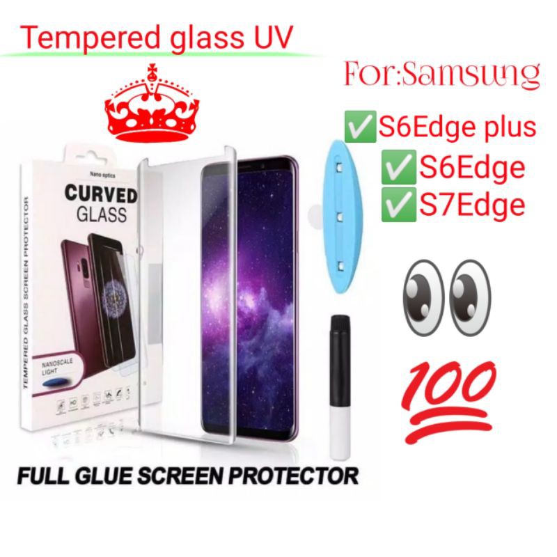 Samsung S6 S7 Edge S6Edge S7Edge Plus Antigores Bening Tempered Glass Screen Guard protector TG UV